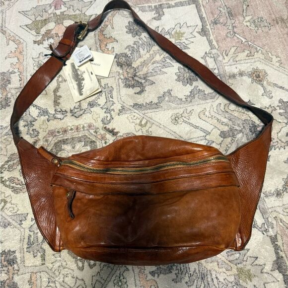 Campomaggi x Free People Brato Leather Belt/Sling Bag in True Cognac - Picture 7 of 12
